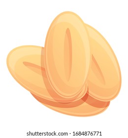 Oatmeal grains icon. Cartoon of oatmeal grains vector icon for web design isolated on white background
