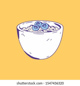 Oatmeal. Hand drawn vector image.