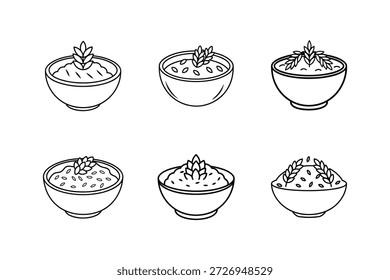 Hafermehl, Symbol, Linie, Vektorgrafik einzeln