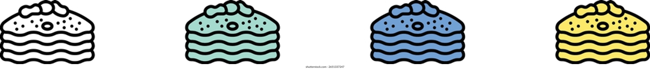 oatmeal icon. Outline, Green, Blue and Yellow Style Design Isolated On White Background