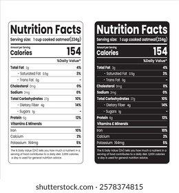 oatmeal nutrition facts, oatmeal nutrition information, nutrition facts, nutrition facts label, supplement