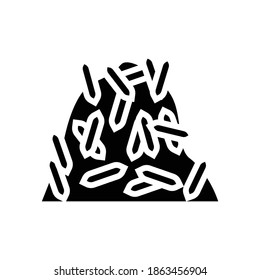 Haferflocken-Glyph-Symbol-Vektorgrafik. Schild mit Haferflocken. isoliertes Kontursymbol