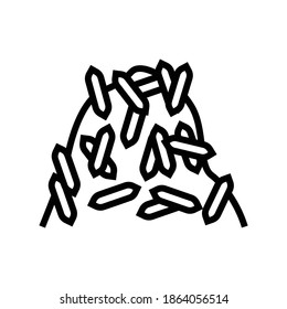 Haferflocken-Symbol, Vektorgrafik. Schild mit Haferflocken. isoliertes Kontursymbol