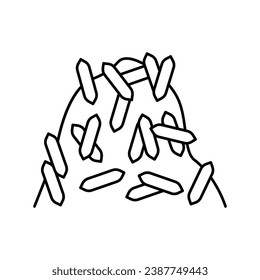 vector de icono de línea de pila de harina de avena. signo de pila de harina de avena. símbolo de contorno aislado ilustración negra