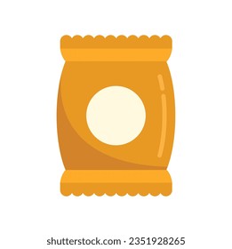 Oatmeal snack bar icon flat vector. Healthy food. Sweet pack isolated