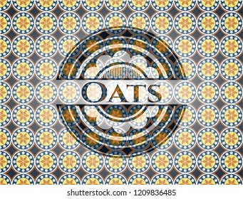 Oats arabesque emblem background. arabic decoration.