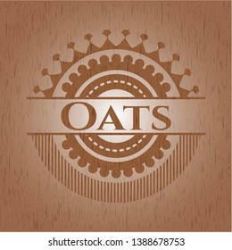 Oats badge with wood background
