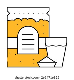oats and milk gluten free line icon vector. oats and milk gluten free sign. isolated symbol illustration
