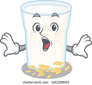 Oats milk mascot design concept with a surprised gesture