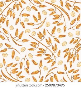 Conjunto de fondo de patrón de avena. Icono aislado de avena. Vector