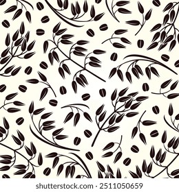 Oats pattern background set. Isolated icon oats. Vector