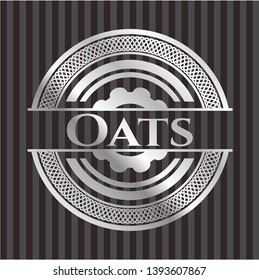 Oats silver badge or emblem. Vector Illustration. Mosaic.