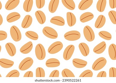 Oats vector seamless pattern. Cereal grains isolated on white background. Muesli or oat milk. Healthy vegan food wallpaper.