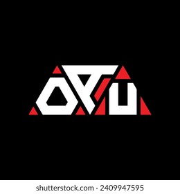 OAU triangle letter logo design with triangle shape. OAU triangle logo design monogram. OAU triangle vector logo template with red color. OAU triangular logo Simple, Elegant, and Luxurious design.