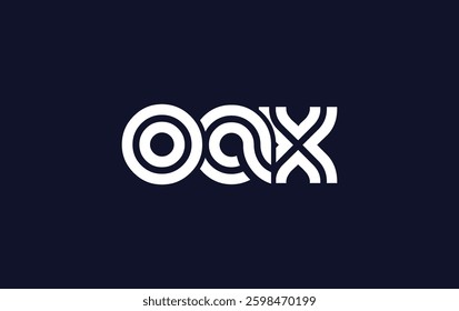 OAX Creative Unique Modern Letter Logo Design. Stylized logo featuring a unique letter design, presenting abstract minimalist aesthetics and modern appeal.