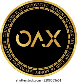 oax digital currency vector illustrations. 3d illustration.