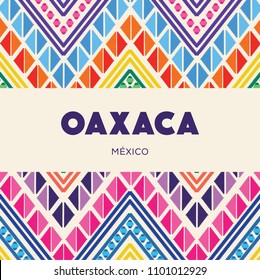 Oaxaca, Mexican State; Colorful Embroidery Style Composition – Copy Space