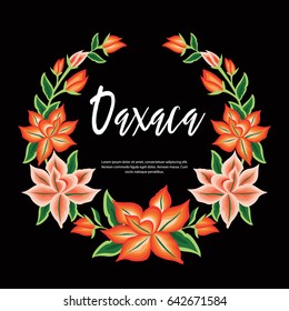Oaxaca, Mexico Floral Composition – Copy Space