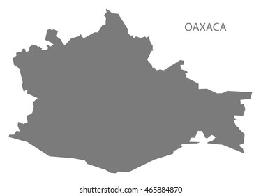 Oaxaca Mexico Map Grey