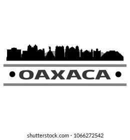 Oaxaca Mexico Skyline Silhouette Stamp City Design Vector Art Template.