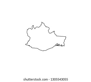 Oaxaca Outline Map Mexico State