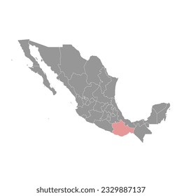 Oaxaca state map, administrative division of the country of Mexico. Vector illustration.