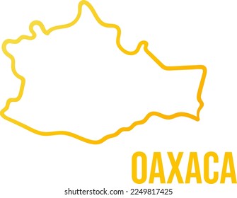 Mapa aislado del gradiente amarillo del estado de Oaxaca 