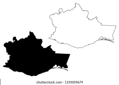 Oaxaca (United Mexican States, Mexico, federal republic) map vector illustration, scribble sketch Free and Sovereign State of Oaxaca map