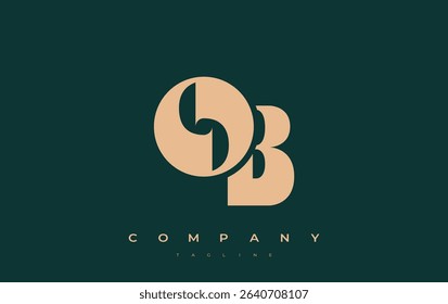 OB Abstract Geometric Logo Design. Modern and elegant logo design with simplistic typography elements, showcasing branding excellence.