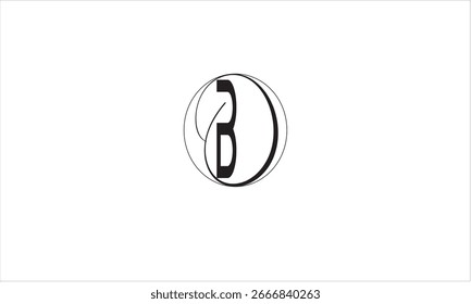 MONOGRAMA DEL LOGOTIPO DE LA LETRA ABSTRACTAS DE OBD, BO
