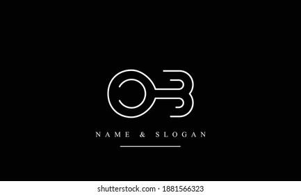 OB BO abstract vector logo monogram template