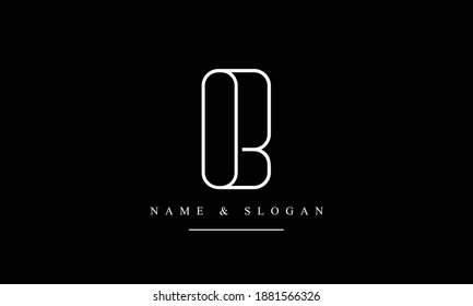 OB BO abstract vector logo monogram template