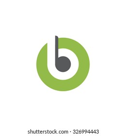 ob, bo, b letter rounded letter logo green