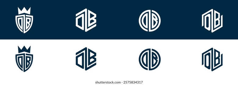 OB BO letter logo set design