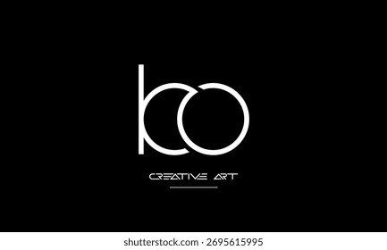 Monograma del logotipo de las letras abstractas de OB, BO, O, B