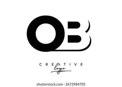 Logotipo minimalista creativo de OB de espacio negativo más tarde con monograma moderno para marca y logotipo de marca comercial con letras iniciales Diseño de logotipo para marca.