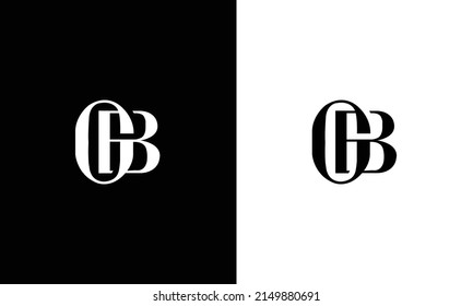 OB GB letter design logo logotype icon concept with serif font and classic elegant style look vector