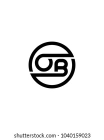 OB initial circle logo template vector