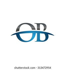 OB initial company blue swoosh logo