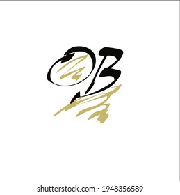 logotipo de escritura manual inicial de OB para identidad