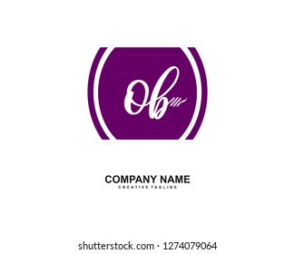 OB Initial Handwriting Logo Template Vector