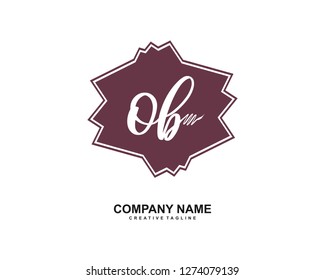OB Initial Handwriting Logo Template Vector