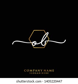 OB Initial handwriting logo template