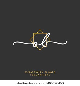 OB Initial handwriting logo template