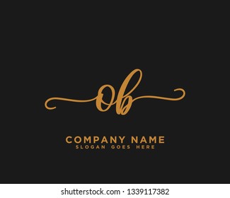 OB Initial Handwriting Logo Vector