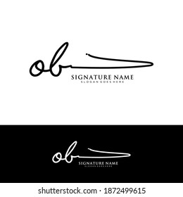 OB Initial letter handwriting and signature logo.