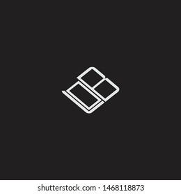 OB Initial Logo letters with rotate squere template