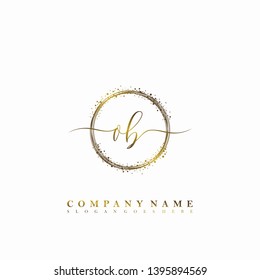 OB Initial luxury handwriting logo vector