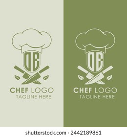 OB initial monogram for chef cooking logo with creative style design.	
