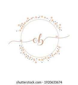 OB Erstmalige Monogramm-Handschrift, Luxusgrafik